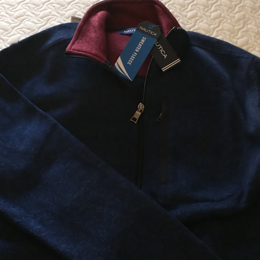 NWT Nautica full zip fleece sweater